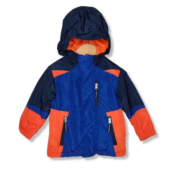 Land's End Blue Orange Hooded Jacket Coat Kids Size 2T Boys Girls - Picture 1 of 8